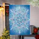Vibrant Snowflake Lustre House Flag