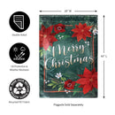 Floral Merry Christmas Lustre  House Flag