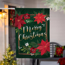 Floral Merry Christmas Lustre  House Flag