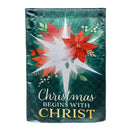 North Star Poinsettia Lustre House Flag