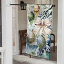 Flocked Green & Gold Ornaments Lustre House Flag