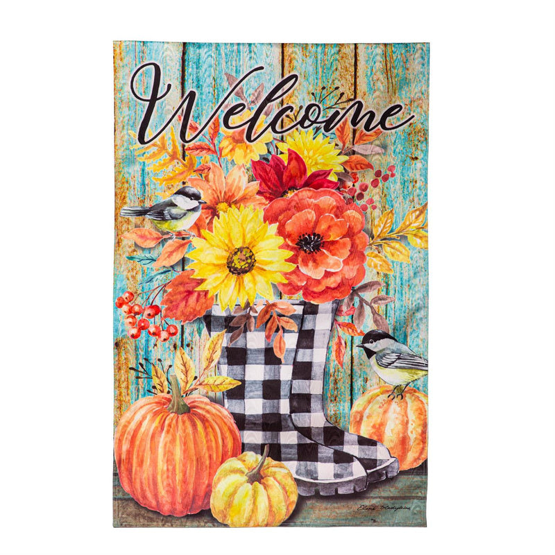 Fall Welcome Boots Moire House Flag