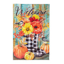 Fall Welcome Boots Moire House Flag