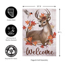 Autumn Deer Wreath Moire House Flag