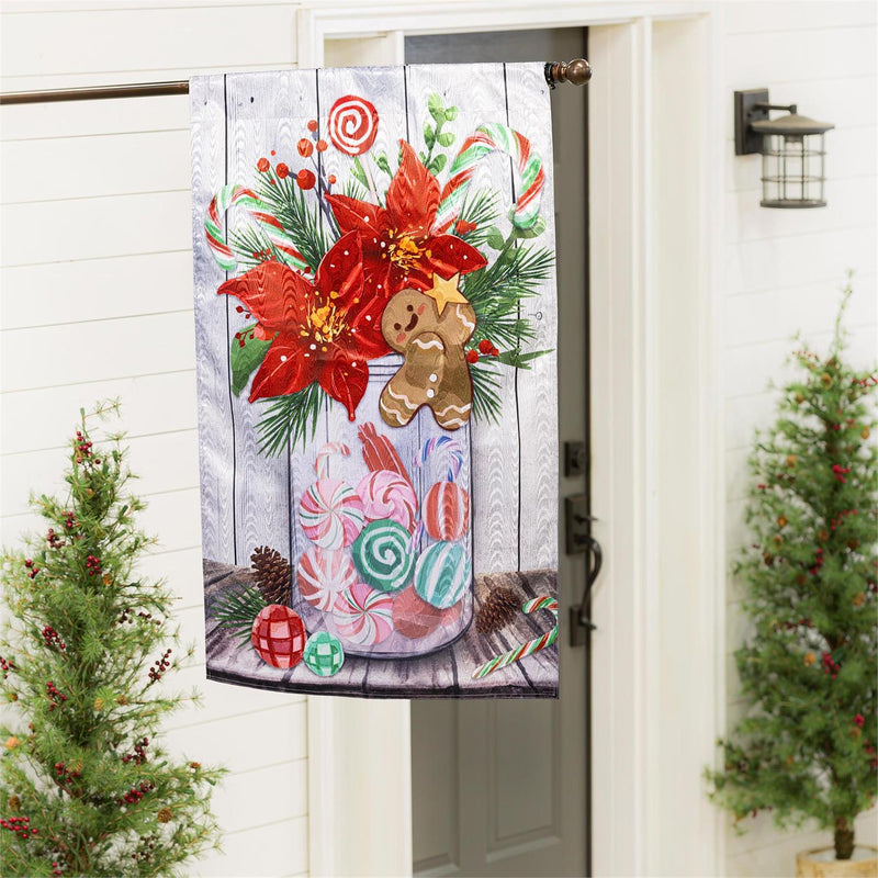 Floral Candy Jar Moire House Flag