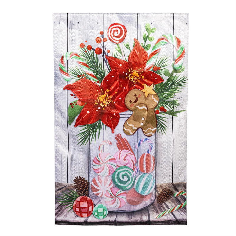 Floral Candy Jar Moire House Flag