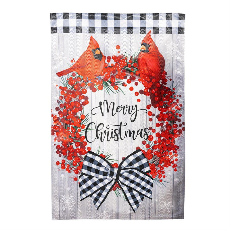 Country Berry Wreath Moire House Flag