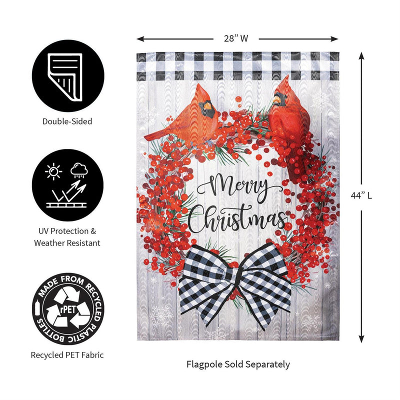 Country Berry Wreath Moire House Flag