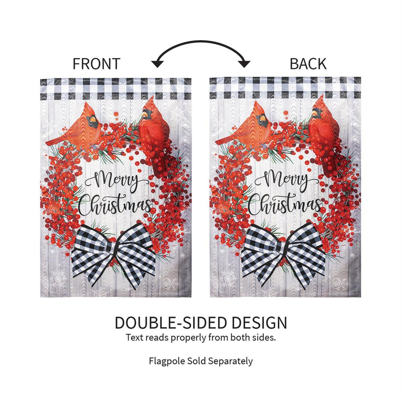 Country Berry Wreath Moire House Flag