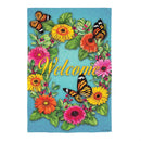 Gerbera Butterflies Suede House Flag