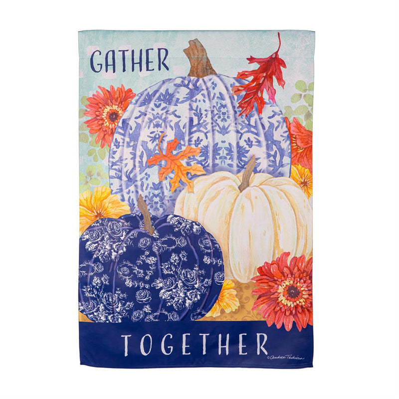 Changing Seasons Pumpkins Suede House Flag