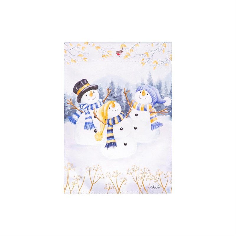 Happy Snowmen Suede House Flag