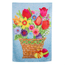 Spring Flowers Basket Suede House Flag