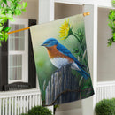 Eastern Bluebird Suede House Flag