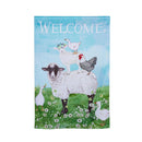 Welcome Farm Friends Suede House Flag
