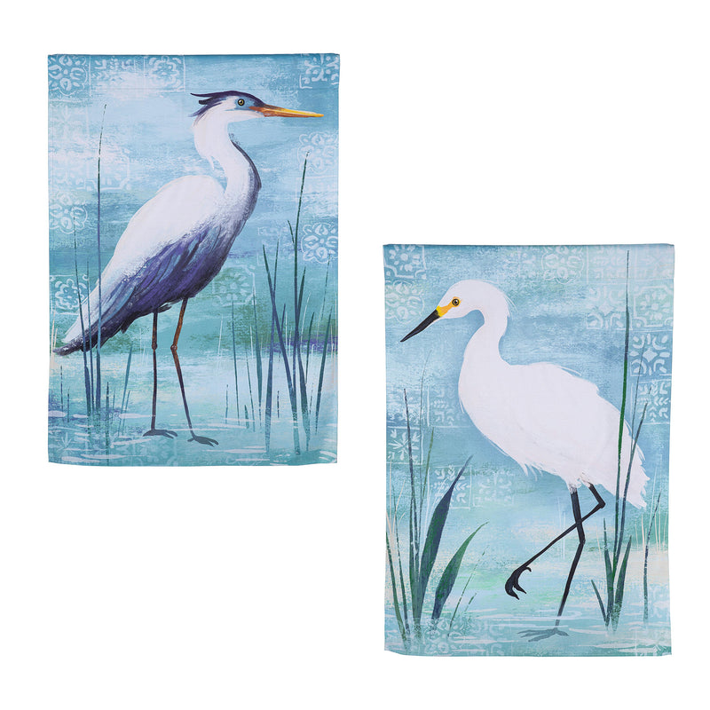 Blue Heron Reversible Suede House Flags
