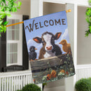 Cow and Chicks Suede House Flag
