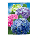 Multicolor Hydrangeas Suede House Flag