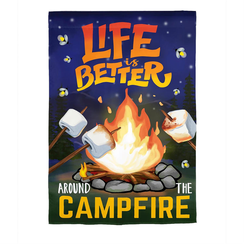 Summer Campfire Suede House Flag