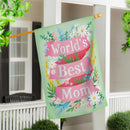 World's Best Mom Suede House Flag