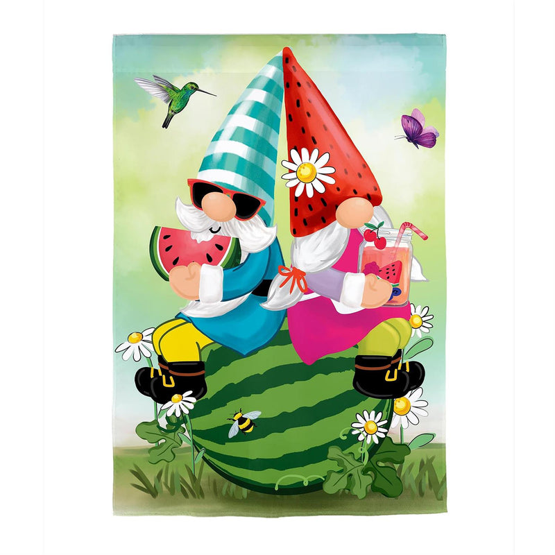 Chillin Gnome Couple Suede House Flag