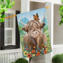 Highland Cow Named Summer Suede House Flag