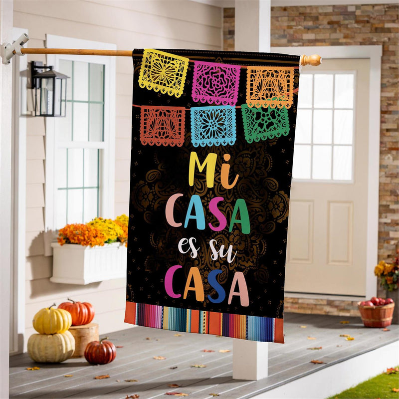 Mi Casa Es Su Casa Suede House Flag