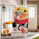 Wagon Filled Pumpkin Suede House Flag
