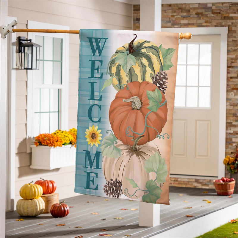 Pumpkin & Pine Suede House Flag