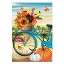 Bicycle Built For Fall Suede House Flag