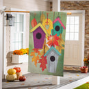 Flock Of Bird Houses Suede House Flag