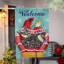 Welcome Bird Friends Suede House Flag