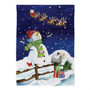 Santa & Snowman Suede House Flag