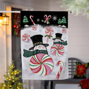 Peppermint Snowmen Suede House Flag
