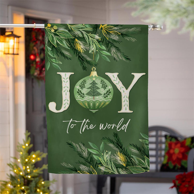Greenery Joy To The World Suede House Flag