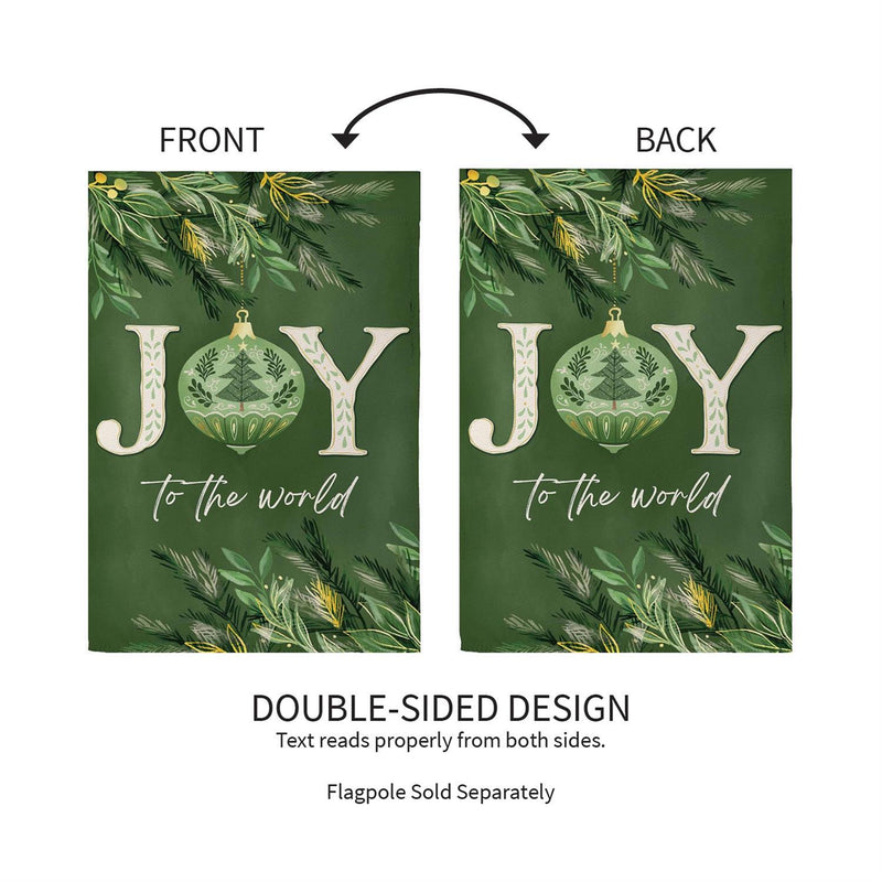 Greenery Joy To The World Suede House Flag