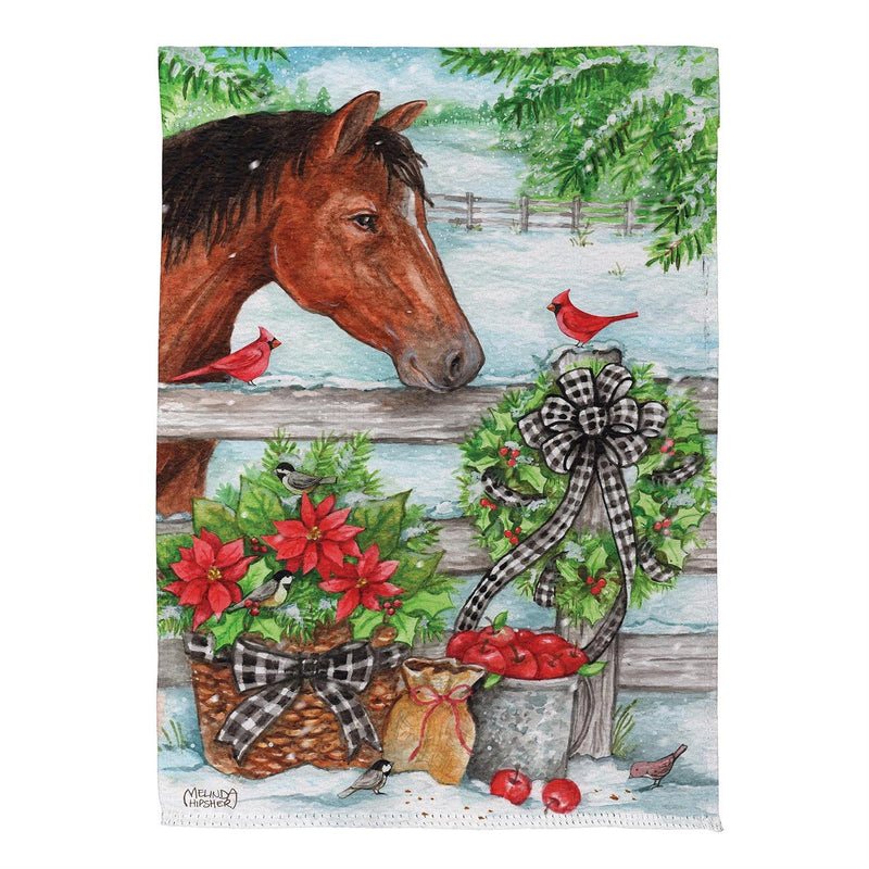 Horse & Cardinal Suede House Flag