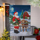 Santa & Highland Cow Suede House Flag