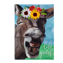 Donkey Friend Garden Burlap Flag