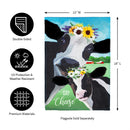 Say Cheese Cows Garden Burlap Flag