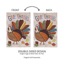 Tom Turkey Thanksgiving Burlap Garden Flag