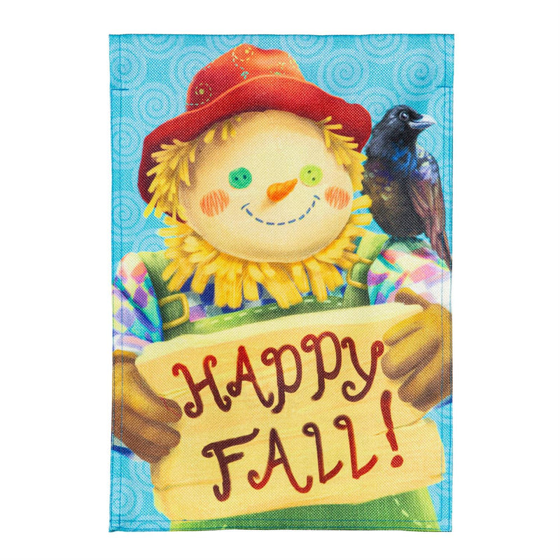 Scarecrow in Fall Burlap Garden Flag
