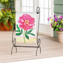 Floral Stems Burlap Garden Flag