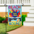 Beach Bound Burlap Garden Flag