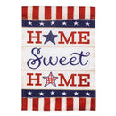 Patriotic Home Sweet Home Burlap Garden Flag