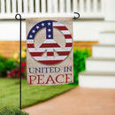 United In Peace Burlap Garden Flag