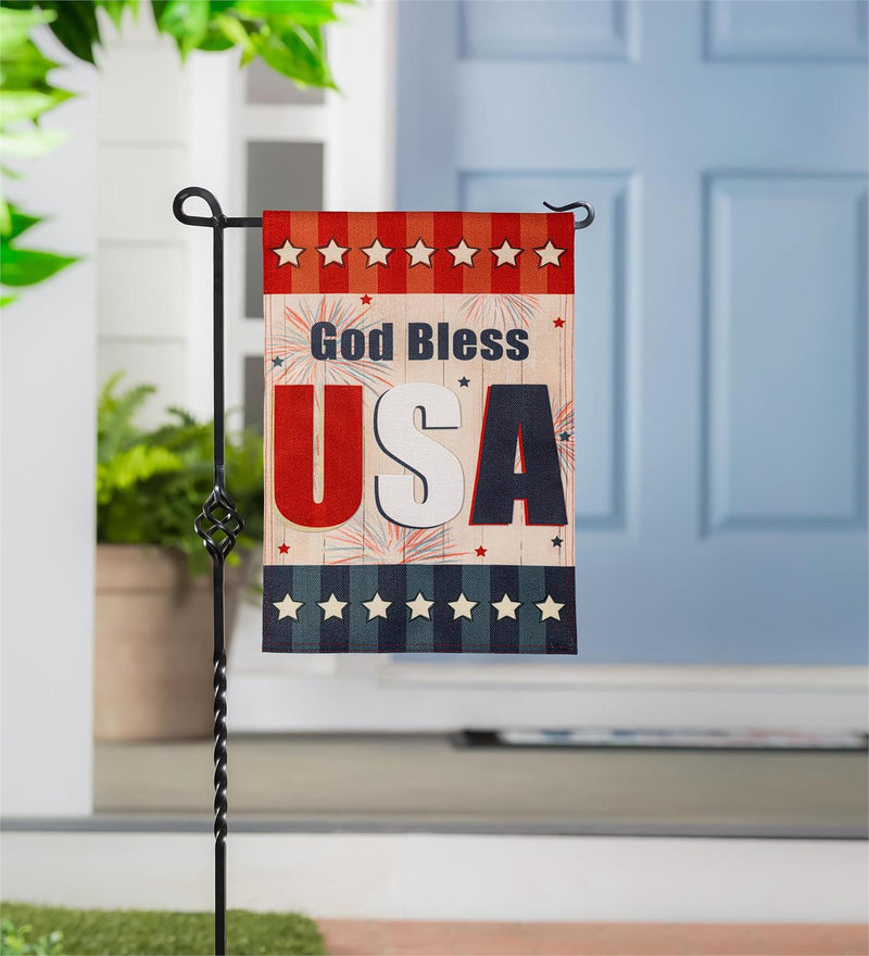 American USA Burlap Garden Flag