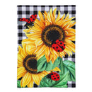 Sunflower Ladybugs Burlap Garden Flag