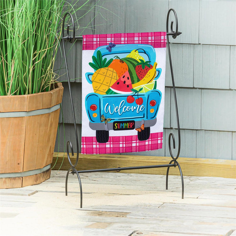 Fruity Truck Burlap Garden Flag
