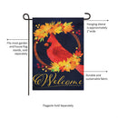Fall Cardinal Wreath Burlap Garden Flag_x000D_